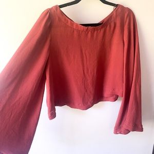 NWOT Free People Stars Aligned Bell Sleeved Blouse